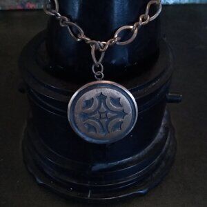 Vintage Solid Copper Bracelet with a 1" Pendant